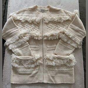 Madewell | Desert Valley Fringe Cardigan Sweater | Merino Wool | Size S | EUC